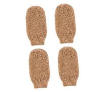 HONMEET 4pcs Exfoliating Gloves for Body Scrubbing Natural Jute Bath Mitts for Gentle Exfoliation and Skin Care for Use Lightweight and Compact Design