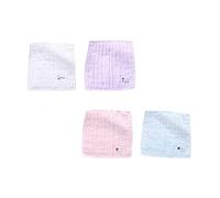 HONMEET 4pcs Gauze Square Towels Kids Face Washcloths Breathable Water-Absorbing Soft Cotton Handkerchiefs for Housewarming Random Color
