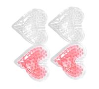 HONMEET 4pcs Heart Shaped Gel Ice Packs Cold Compress for Injuries Recovery Reusable Small Heart Ice Bags for Face Eye and Muscle Relief for Home Use and Sports