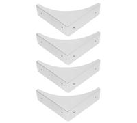 HONMEET 4pcs Home Decorative Metal Copper Bumpers Jewelry Protection Safety Corner Vintage Silver Cover Decor Brass Cabinet Table Edges for Antique Protector Furniture Guard