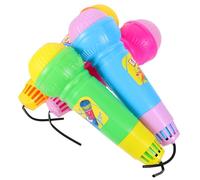 HONMEET 4pcs Karaoke Prop Microphone Echo Mic Model with Comfortable Grip Portable Plastic Mics in Colors for Party Cosplay and Stage Performance