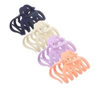 HONMEET 4pcs Large Hair Claw Clips for Women Assorted Colour Plastic and Metal Claws with Secure Hold Versatile Use for Curly and Thin Hair Trendy and Decorative