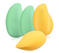 HONMEET 4pcs Mango Shaped Makeup Sponges Precision Applicators for Foundation Concealer Blush Yellow Green Colors Cosmetic Tools for Blending