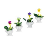 HONMEET 4Pcs Miniature Bonsai Plants for Dollhouse Decor Realistic Micro Landscaping Accessories for Miniature Gardens and Fairy Scenes
