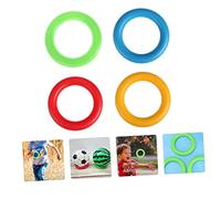 HONMEET 4pcs Plastic Throwing Rings for Outdoor Indoor Play Enhances Hand-eye Coordination Motor Skills Fun Gymnastic Rings