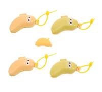 HONMEET 4pcs Portable Banana Toothbrush Case with Integrated Toothpaste Holder Dustproof Travel Toothbrush Storage Box for Home Business Trips Dorms in Yellow and Green