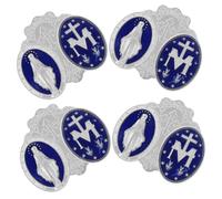 HONMEET 4pcs Retro Zinc Alloy Enamel Badge Display Folding Ornament Vintage Desk Plaque Minimalist Desktop Crafts for Home Office Decor and Commemorative Keepsake