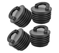 HONMEET 4pcs Rubber Kayak Drain Plug Kit, Scupper Hole Plugs for Kayaks, Boat Bung Replacement, Lightweight, Easy to Install, Prevent Water Intrusion, Black