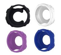 HONMEET 4pcs Silicone Watch Protective Cover Compatible with Garmin Forerunner Soft Frame Case for Scratch Dust Dirt Protection Easy Installation Wristwatch Shell in White Blue Black