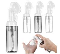 HONMEET 4Pcs Small Reusable Foaming Bottles Pump Dispenser for Face Cleanser Travel Friendly Mousse Containers with Stable Base for Soaps Shampoos and Lotions