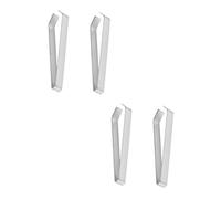 HONMEET 4pcs Stainless Steel Fish Bone Tweezers Precision Removal Tool for Pig Hair and Food Styling Kitchen Utensils with Flat and Angled Tips