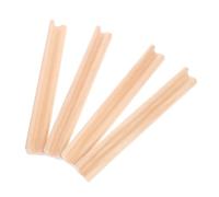 HONMEET 4Pcs Wooden Domino Racks Letter Display Bases DIY Wooden Holder Stands for Alphabet Games and Crafts