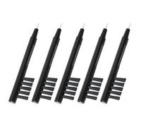 HONMEET 5 Pcs Multi-Function Ear Cleaner Tool Kit with U-Shaped PVC Brush and Magnet for Hearing Aid Wax Removal and Battery Insertion, Black Colour, Suitable for Daily Hearing Amplifier