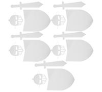 HONMEET 5 Sets DIY Knight Sword and Cardboard Shields with Masks for Medieval Role Play Party Supplies Lightweight Sturdy Craft Kit for Halloween Costumes Classroom Projects and Family Fun