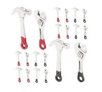 HONMEET 5 Sets Doll House Repair Tool Mini Tools Ornament Dollhouse Mini House Dollhouse Spanner Hammer Metal Model Aluminum Alloy