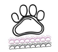 HONMEET 50Pcs Cat Claw Paper Clips Metal Decorative Bills Clamp Cute Paper Clips for Photos Files Notes Office Use Black and Pink Colors