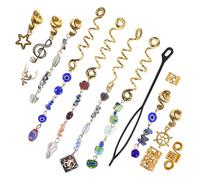 HONMEET 50pcs Cat's Eye Dreadlock Hair Clip Snake Jewelry Boho Style Twist Accessory for Women