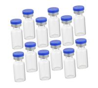 HONMEET 50pcs Glass Vials with Silicone Caps for Liquid Sampling and Powder Storage Small Transparent Sample Bottles Reusable Containers for Chemistry Pharmaceutical Use