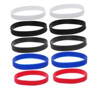 HONMEET 50pcs Plain Stretch Silicone Wristbands Bulk Colored Bracelets for Men Women Teens Elastic Bands for Sports Events Party Favors and Group Identification