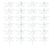 HONMEET 50pcs Plastic Dragonfly Hanging Decor String Lights Solar Powered Decorative Pendant for Garden Outdoor Festival Christmas Lighting