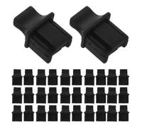 HONMEET 50pcs Rj45 Female Jack Silicone Anti Dust Cover Plugs Black