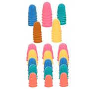 HONMEET 50pcs Rubber Finger Tip Protectors Nonslip Flexible Finger Caps Premium Quality for Cutting Sewing Writing Tasks with Assorted Random Color