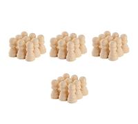 HONMEET 50pcs Wooden Unpainted International Chess Pieces for Boys and Girls Educational DIY Painting Crafts Tabletop Board Game Accessories