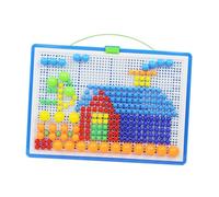 HONMEET 592Pcs Creative DIY Mushroom Nail Jigsaw Puzzle Game Set Educational Pegboard for Early Childhood Learning Random Color