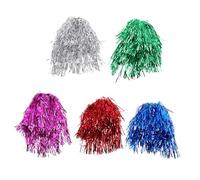 HONMEET 5pcs Colorful Tinsel Wigs Pet Material Tassel Design for Party Cosplay Cheerleading Adults Festival Celebration Accessories in Gold Blue Red Silver Rose