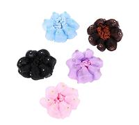HONMEET 5pcs Elegant Girls Hair Snood Elastic Hair Net Ruffles Hairnets for Bun Stage Headdress Multi