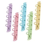HONMEET 5pcs Metal Binder Rings with Strong Grip for Loose Leaf Binding Reusable Colored Book Clips in Green Pink Purple Yellow Easy Openable DIY Notebook Accessories
