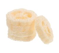 HONMEET 5pcs Natural Loofah Soap Holder with Drainage Tray Multi Functional Soap Container for Bathroom and Kitchen Scrubber Pads for Cleaning and Exfoliating