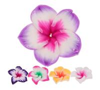 HONMEET 5pcs Polymer Clay Plumeria Flower Charms 25mm Pendant Use | DIY Earrings Making, Craft Projects, Reusable Lightweight Multi-functional Pieces, Valentine’s Day Trend