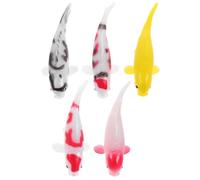 HONMEET 5pcs Realistic Koi Fish Figurines PVC Fake Fish Ornament Set for Aquarium and Pond Decoration Floating Artificial Models for Tank and Photography Props