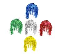 HONMEET 5pcs Shiny Wigs for Women Vibrant Party and Masquerade Costumes Gender-neutral Cosplay Accessories for Holiday Celebrations and Photo Booth Fun