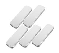 HONMEET 5pcs Silver Iron Pencil Case Frosted Metal Rectangular Pen Box for School Supplies Single Layer Container for Students for Pens and Pencils