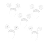 HONMEET 5pcs Snowflake Headbands Soft Fabric Comfortable Fit Winter Party Hair Accessories for Women Festive Christmas Outfits Holiday Head Boppers