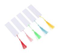 HONMEET 5pcs Sublimation Bookmark Blank DIY Bookmarks with Colorful Tassels 3.5x0.9x0.1inch Lightweight Double-Side Design Aluminum Metal Reading Accessories for School and Office