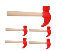 HONMEET 5pcs Wooden Hammer Montessori Fine Motor Skill Pounding Mallet Simulation Tool for Hand Eye Coordination Development Birthday Party Games Supplies Red