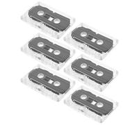HONMEET 6 Pcs 60-minute Blank Audio Cassette Tapes for Recording, Black Plastic Material with Sturdy Design and Convenient Tape Viewing, for Portable Audio and Microcassette Recorders