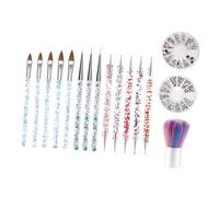 HONMEET 6-piece Nail Art Pen Set Dual-head Crystal Drawing and Dotting Tools Manicure Accessories for Diy Nail Painting Suitable for Beginners and Professionals