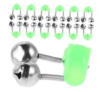 HONMEET 60pcs Plastic Fishing Bell Clips with Dual Loud Alert Bells Secure Sensitive Bite Indicator for Sea and Carp Fishing Rods Lightweight Design
