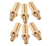 HONMEET 6pcs Brass Gas Nozzles 0.5mm Diameter for Wok and Grill Burners, Propane Jet Replacement Parts with Cylinder Thread Fitting and Regulator Adapter for Camping Gas Stoves