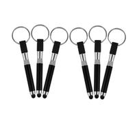 HONMEET 6pcs Capacitive Stylus Keychain Touch Screen Pens for Phones and Tablets Mini Pendant Keyring Set Black Portable Replacement Stylus for Mobile Use