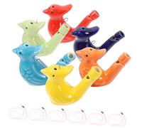 HONMEET 6pcs Ceramic Bird Whistles Bath Colorful Musical Party Noisemakers Safe Material Fun Lung Exercise Birthday Gifts Random Color