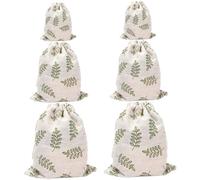 HONMEET 6Pcs Cotton Linen Drawstring Bags Breathable Travel Storage Pouches for Socks Underwear Clothes Makeup Organizer Small to Large