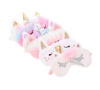 HONMEET 6Pcs Cute Masks Bulk for Teens and Adults Soft Plush Eye Covers with Contoured Fit Breathable Blackout Eye Patches for Travel Nap Office and Night Sleep