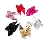HONMEET 6pcs Elegant Bowknot Hair Clips with Long Ribbon Tails Vintage French Metal Barrettes for Women Bridal Hair Bow Clip in Gold Silver Red Black Pink Rose Red Lightweight