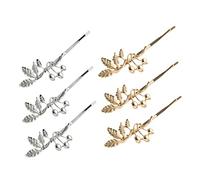 HONMEET 6pcs Elegant Flower Hair Barrettes Gold Silver Hair Side Clamps for Adults for Parties Weddings and Festivals