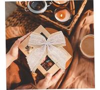 HONMEET 6pcs Handmade Burlap Bows with Lace Trim Rustic Bowknots for DIY Present Wrapping Party Decorations Wedding and Holiday Crafting Accents
